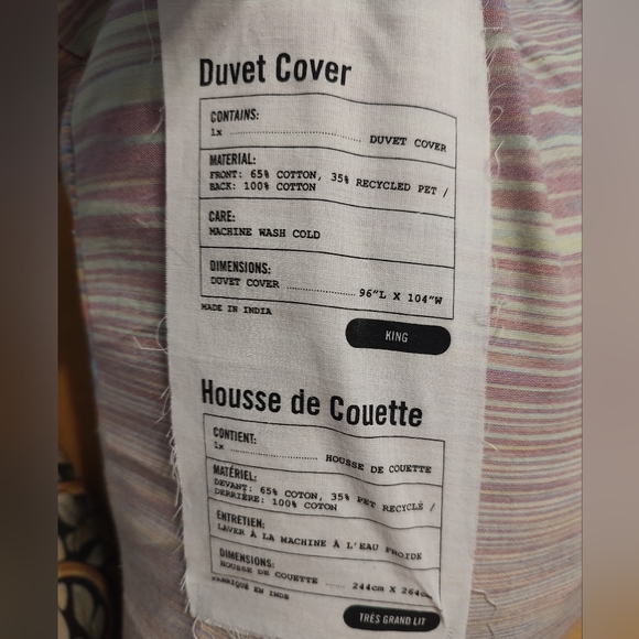 Urban Outfitters Home Multi Color Duvet and Sham Set King Sz New - Picture 12 of 13